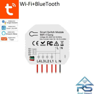 رله 4 کانال Wi-Fi+BT پشت-کلیدی تویا