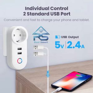 پریز هوشمند زیگبی Tuya با خروجیUSB