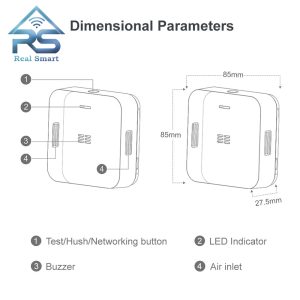 سنسور هوشمند مونواکسیدکربن Zigbee تویا